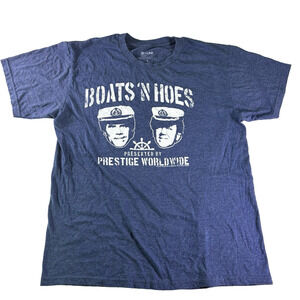 Stepbrothers Boats 'N Hoes Will Farrell Blue T-Shirt Mens Size L